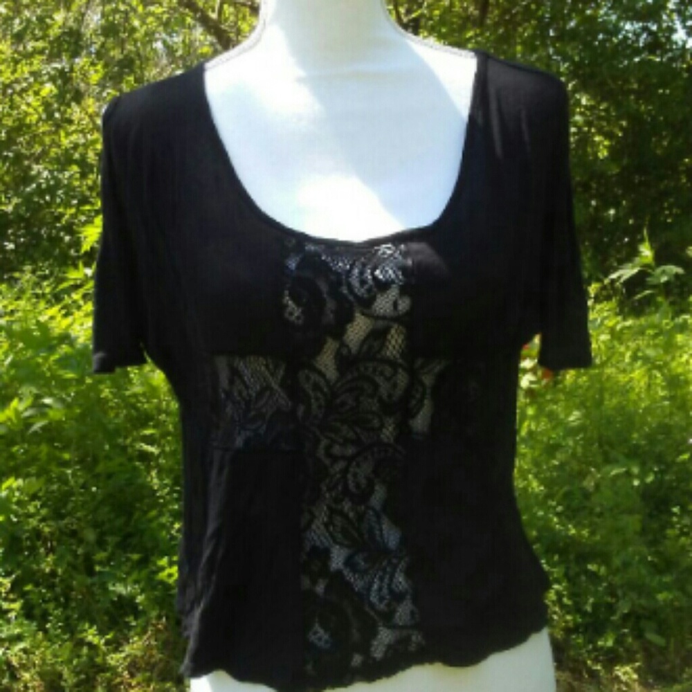 DOTS cold shoulder sheer crop top